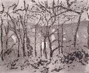 Wooded landscape at L-Hermitage,Pontoise Camille Pissarro